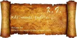 Kövesdi Iván névjegykártya