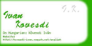 ivan kovesdi business card